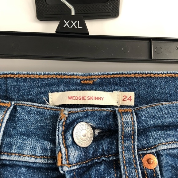 LEVI'S Wedgie Skinny Jeans High Rise Button Fly Stretch Denim Jeans High Waist - Picture 4 of 9